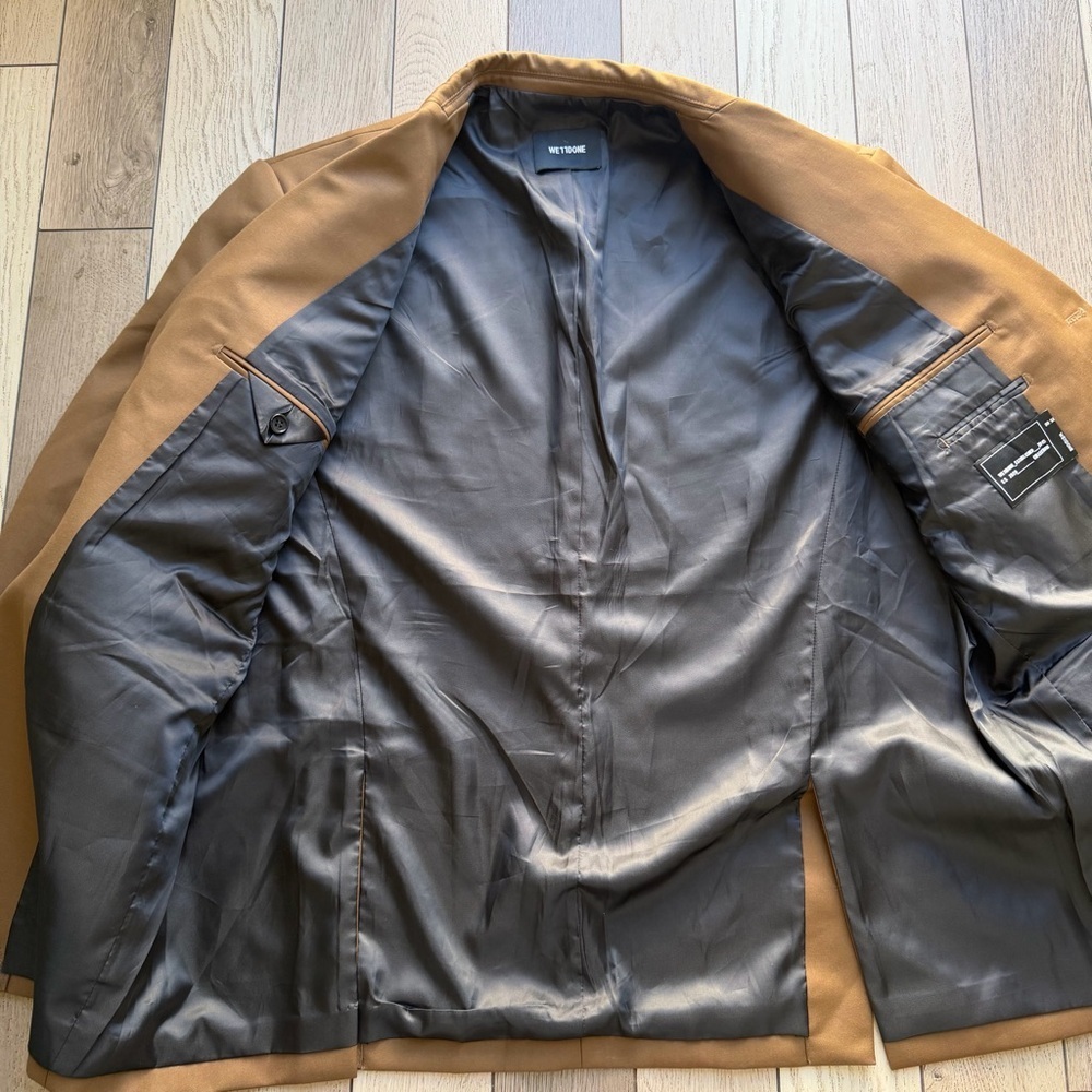 Men's We11done Tan Blazer Suit - Picture 6 of 8